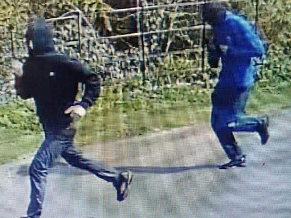 Two of the people wanted in relation to an incident in Penwortham Cemetery on Friday, April 10. Pic: Lancashire Police