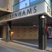 A general view of the boarded up entrance to Debenhams (Photo by Andrew Redington/Getty Images)