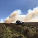 Eight fire engines from Lancashire and West Yorkshire tackled the moorland fire. Credit: Shaun Walton