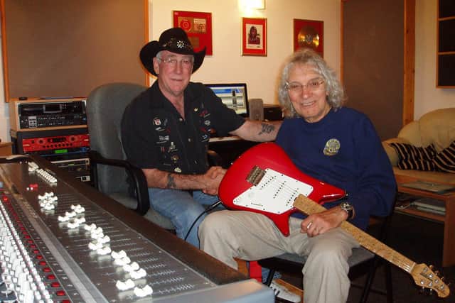 Martin Smith and the legendary Albert Lee at work in the studio in 2004.