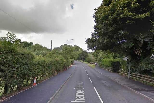 Acar rolled onto its side after crashing with a van on Sharoe Green Lane in Fulwood. (Credit: Google)