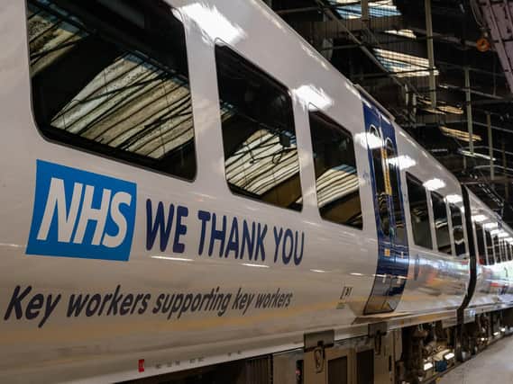 The new livery celebrates the incredible efforts of NHS workers during the coronavirus pandemic. Pic: Northern