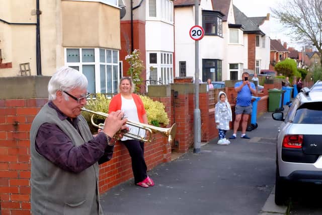 Terry has been playing his trumpet for 'Clap For Carers'