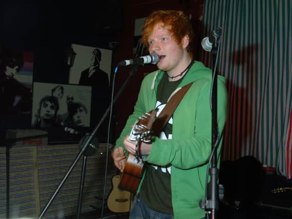Ed Sheeran performing at The Ferret in 2011