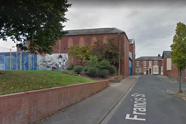 Police arrested a 16-year-old boy armed with a machete who had been seen chasing another youngster along Francis Street in Ashton yesterday afternoon. Pic: Google