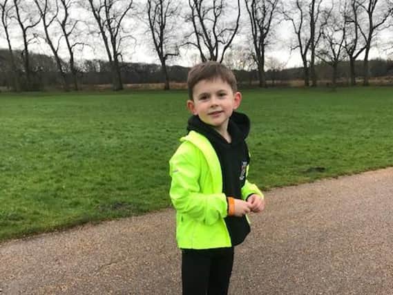 Frankie Moffatt aged five is running 36 miles to raise money for the NHS heroes
