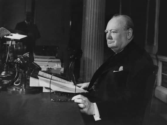 Prime Minister Winston Churchill makes his VE Day Broadcast to the world (Photo: Keystone/Getty Images)