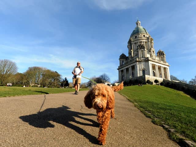 Sunny weather at Williamson Park in Lancaster.