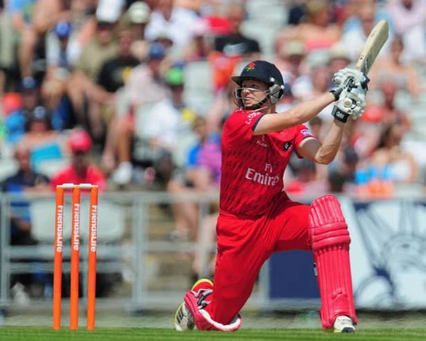 Karl Brown in action for Lancashire
