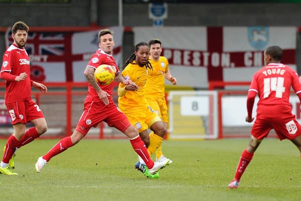 Daniel Johnson on his Preston North End debut against Crawley Town in January 2015