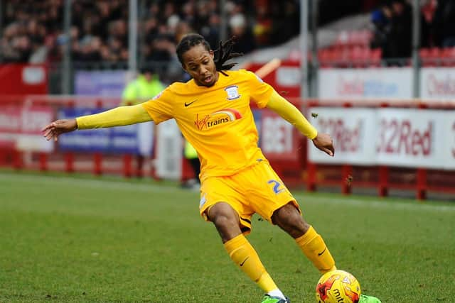 Daniel Johnson on the ball in his Preston debut against Crawley