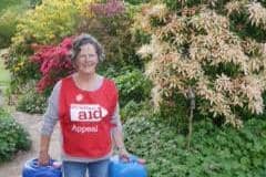 Clare Hyde preparing for her fundraising water walk