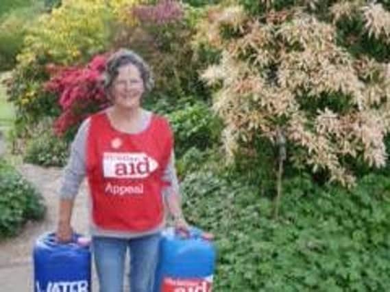 Clare Hyde preparing for her fundraising water walk