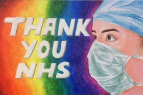 Colourful artwork by a 14 year old from Archbishop Temple High School now adorns the wall at the Royal Preston Hospital