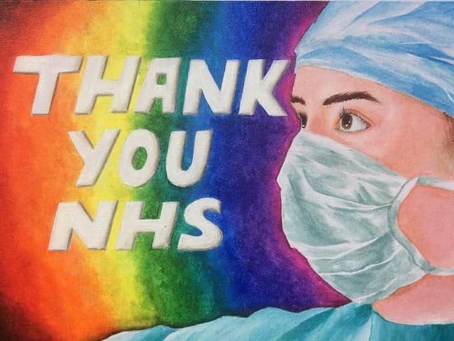 Colourful artwork by a 14 year old from Archbishop Temple High School now adorns the wall at the Royal Preston Hospital