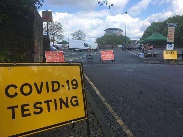 The Covid-19 testing centre at St Leonardsgate car park in Lancaster