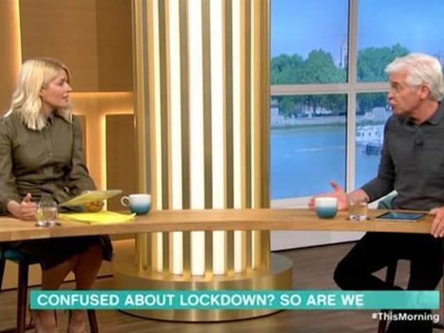 Holly Willoughby and Philip Schofield vented their frustration over Boris Johnson's new lockdown guidance on This Morning today (May 11). Credit: ITV