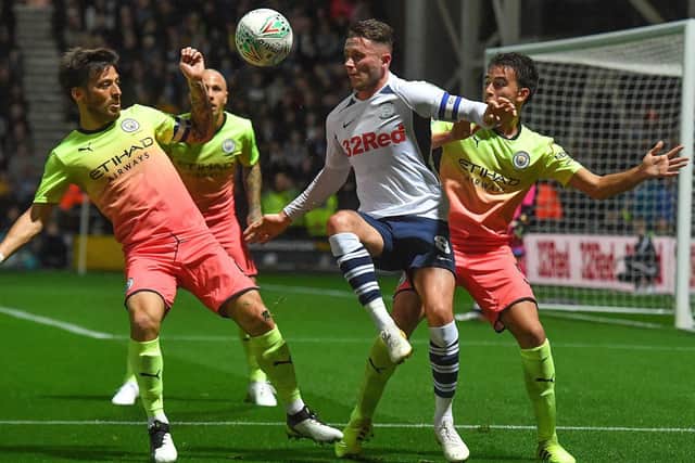 Preston North End midfielder Alan Browne in action against Manchester City in the Carabao Cup earlier this season