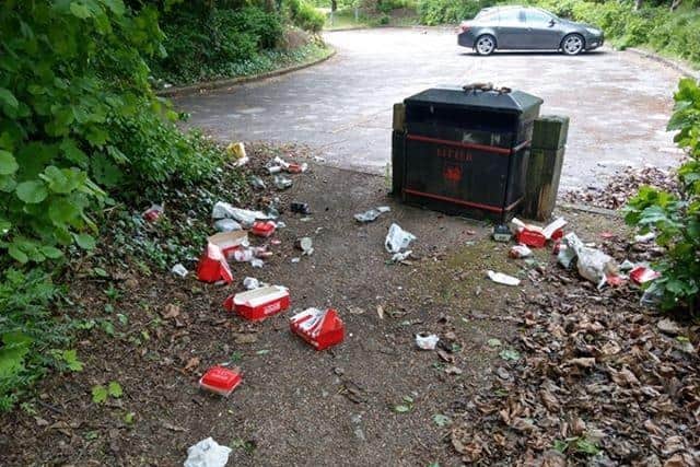 The fast-food packaging can be found littering pavements and car parks around the Docks. Credit: Antoni Squires