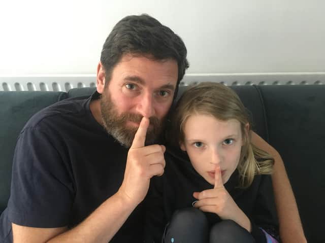 Ian and Bella Gittins during their sponsored silence to raise money for St John's Hospice.