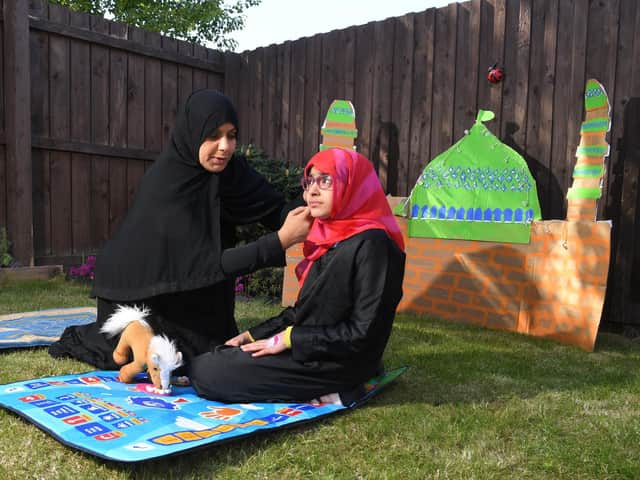Takhsin celebrates Ramadan with her daughter Tehreem, 10.