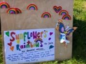 Lilabelle Bibby set up a stall outside her home in Bolton-le-Sands selling rainbows and sunflowers.