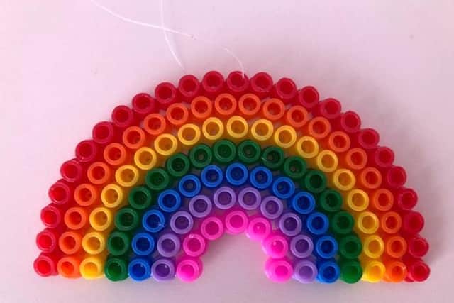One of the rainbows Lilabelle has made to sell to buy sweets for children in hospital.