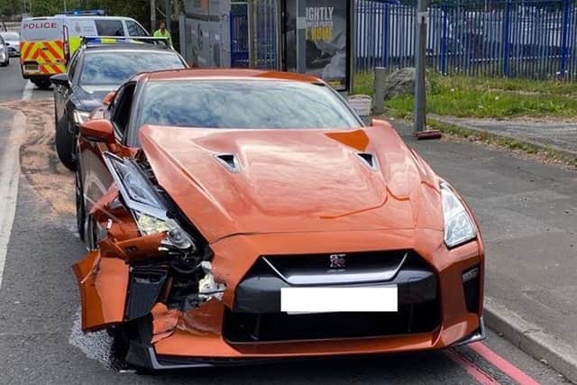 The same motorist had his Nissan GTR seized 10 days prior to the crash in Blackburn after he was caught driving in an "anti-social manner" by policeon May 7.
