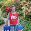 Clare Hyde also did a six mile walk  in Christian Aid week to highlight how individuals overseas coping with drought conditions  face  daily arduous journeys  to collect fresh water supplies.