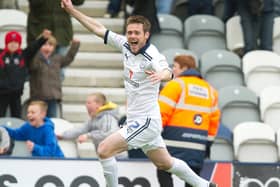Graham Alexander after scoring for Preston North End with his last kick in professional football