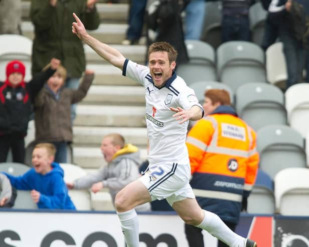 Graham Alexander after scoring for Preston North End with his last kick in professional football