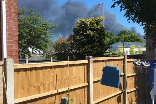 Smoke seen from a garden in Lowton. Photo by James Standing