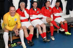 From left, David Seaman, Rob Lee, Lee Sharpe, Ray Parlour and  Lee Hendrie, who all featured in Harry's Heroes: Euro Having A Laugh
