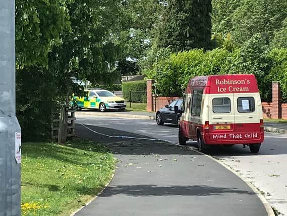 Police in attendance after the accident in Clayton-le-Woods.