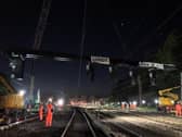 A gantry is being replaced at the station Credit:  Network Rail