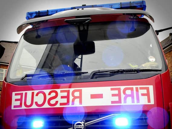 Firefighters tackled a boat fire on the Lancaster Canal