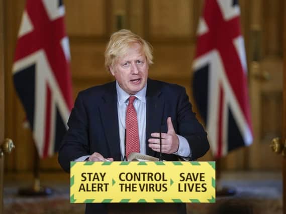 Boris Johnson at today's Downing Street briefing