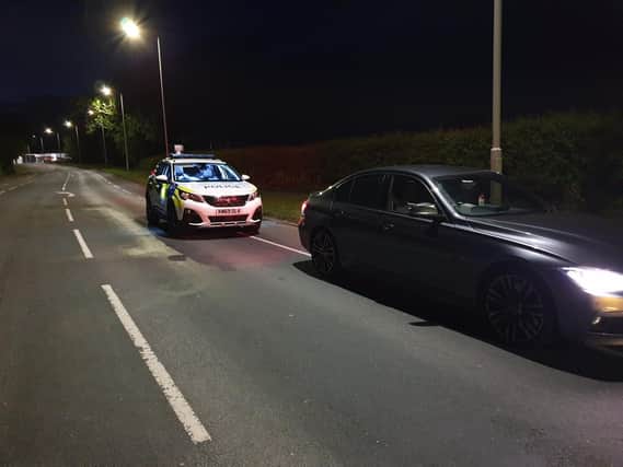 This BMW was pulled over on the A6 in Bilsborrow in the early hours of this Wednesday morning (May 25), with officers seizing a stash of drugs and cash