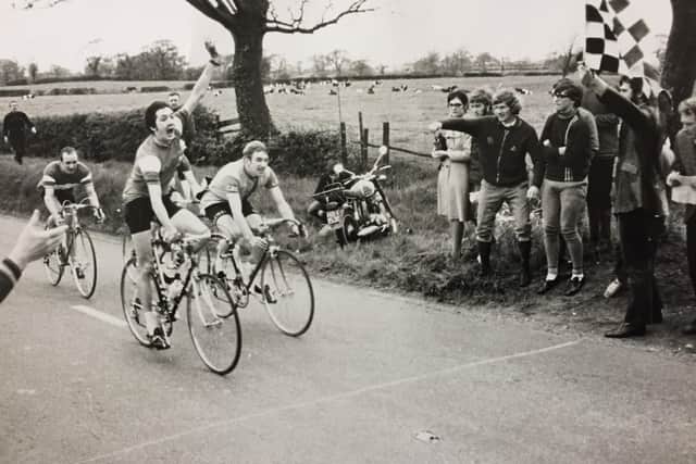 Brian Cookson winning the Lakeland and Lancashire Championship  in 1971 at the age of 19