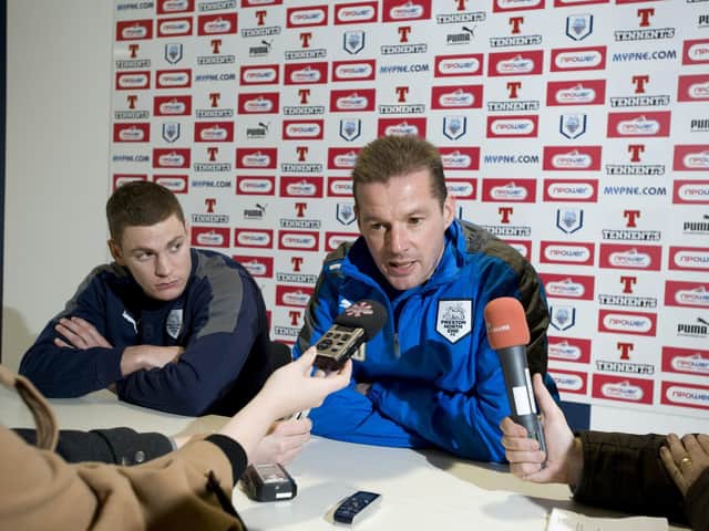 Paul Coutts (left) sits alongside his manger Graham Westley (right) during their time at Preston.