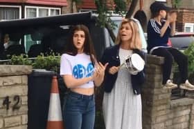 Kate Garraway and her children Darcey and Billy have been showing their support for the NHS by joining neighbours for Clap the Carers each week. Pic credit: Kate Garraway