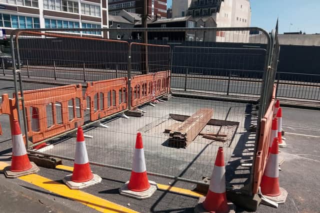 Highways chiefs closed a section of Ring Way in Preston city centre following a road collapse