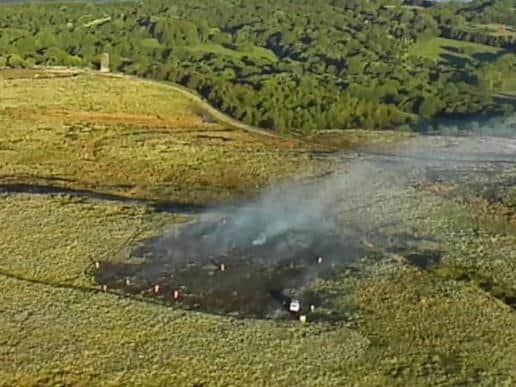 Approximately 10,000 square metres of grass had gone up in flames on Winter Hill. (Credit: Lancashire Fire and Rescue Service)