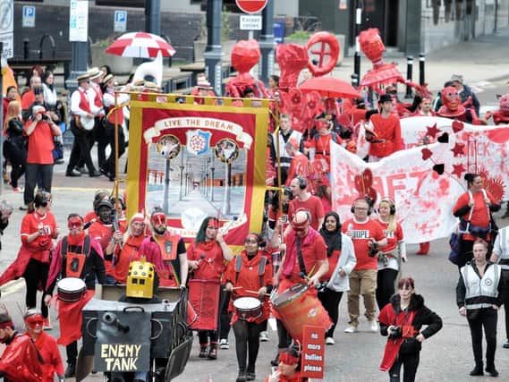 Red Dream Parade, the culmination of the Lancashire Encounter Festival in 2018
Picture: Julian Brown