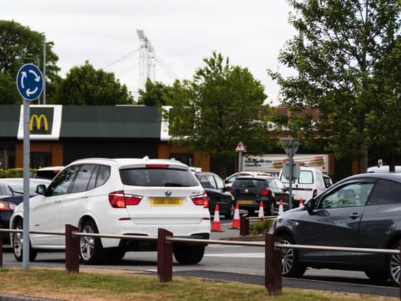 Scenes in Preston as return of McDonald's brings long queues to Deepdale Retail Park