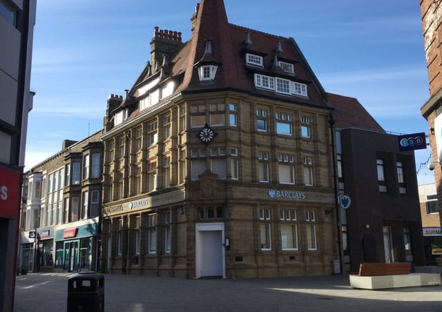 Barclays Bank building in Morecambe.