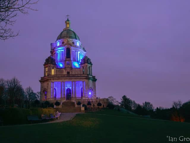 The Ashton Memorial is often lit up to support a range of different causes. Photo by Ian Greene.