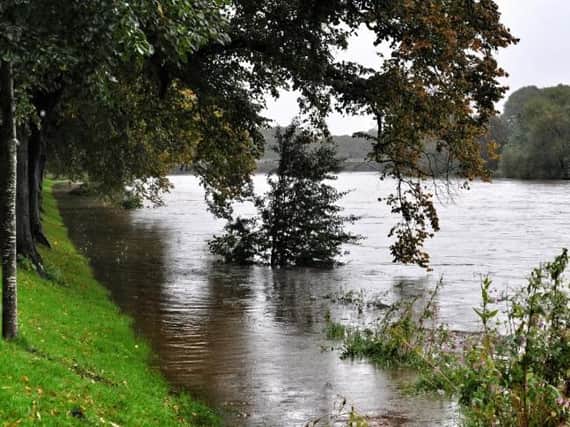 The Ribble flooding at Miller Park in Preston.