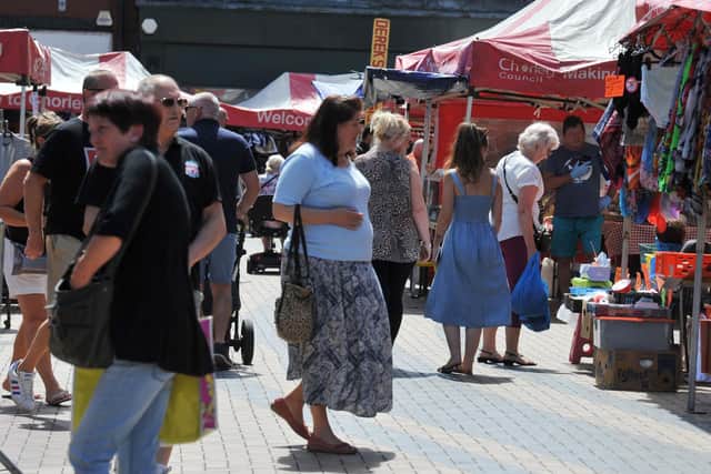 Chorley's outdoor market had a busy first day back in operation last week