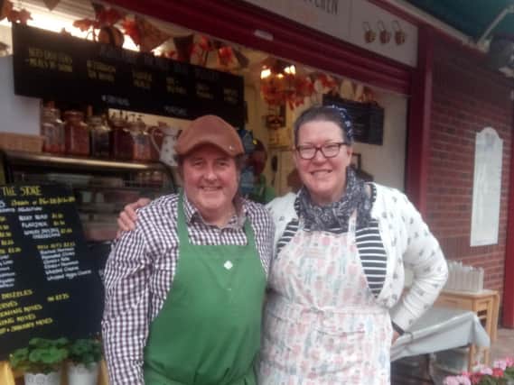 Mike and Sarah Bryan, who run The Bees Country Kitchen on Chorley covered market